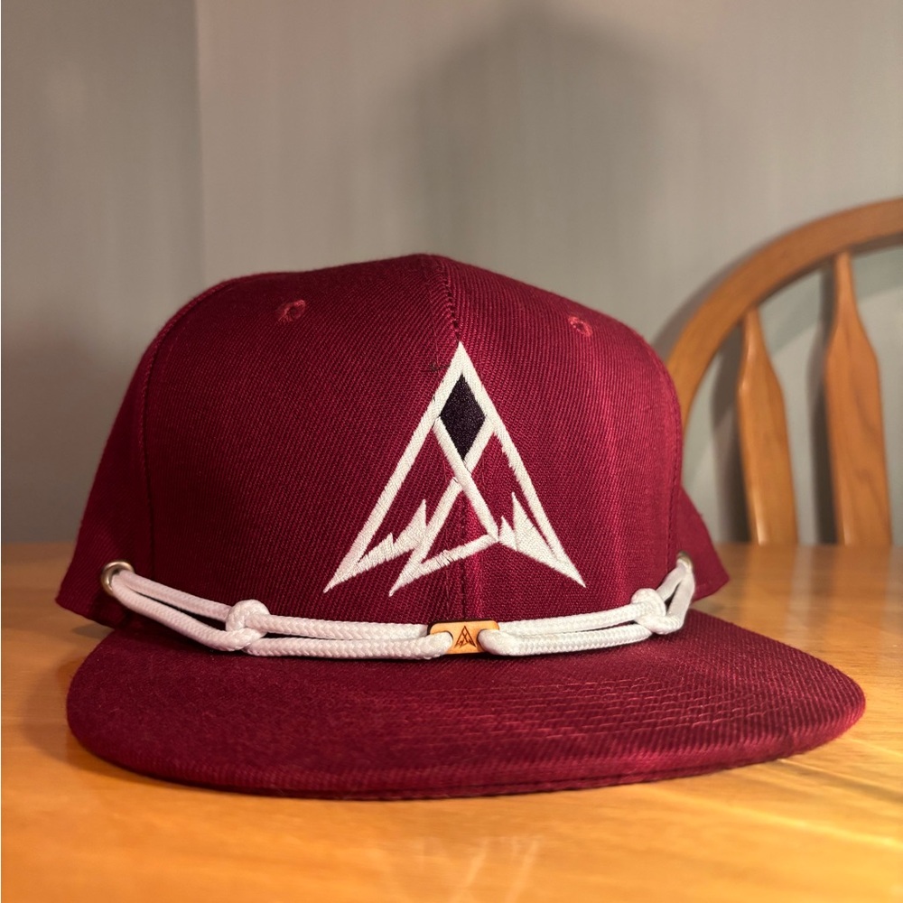 Burgundy Cap with White Rope Detail